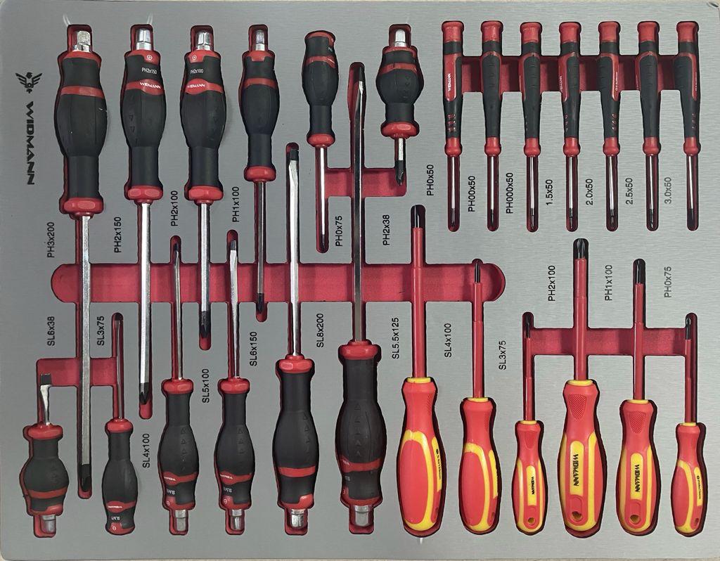 WIDMANN ULTRA PRO TOOLS 7/7 FULL DRAWERS - NEW TOOLS - RED