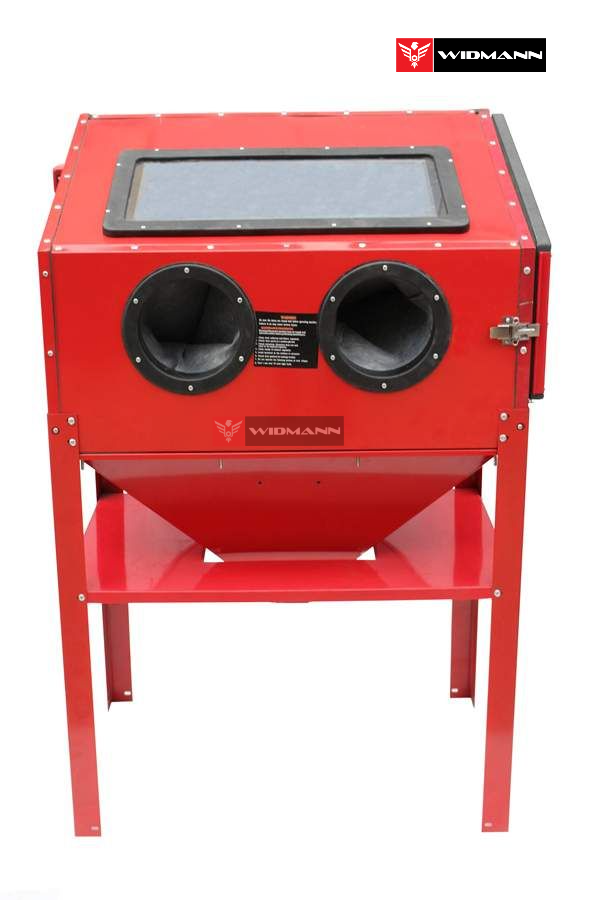 WIDMANN Cabine de sablage, microbilleuse, sableuse à manchons professionnelle 220 litres avec Accessoires