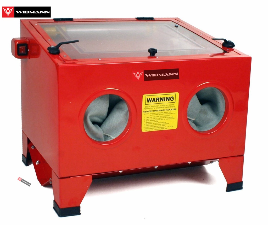 WIDMANN  Cabine de sablage, sableuse à manchons microbilleuse 90 litres avec Accessoires
