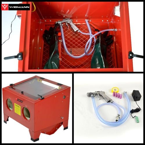 WIDMANN  Cabine de sablage, sableuse à manchons microbilleuse 90 litres avec Accessoires